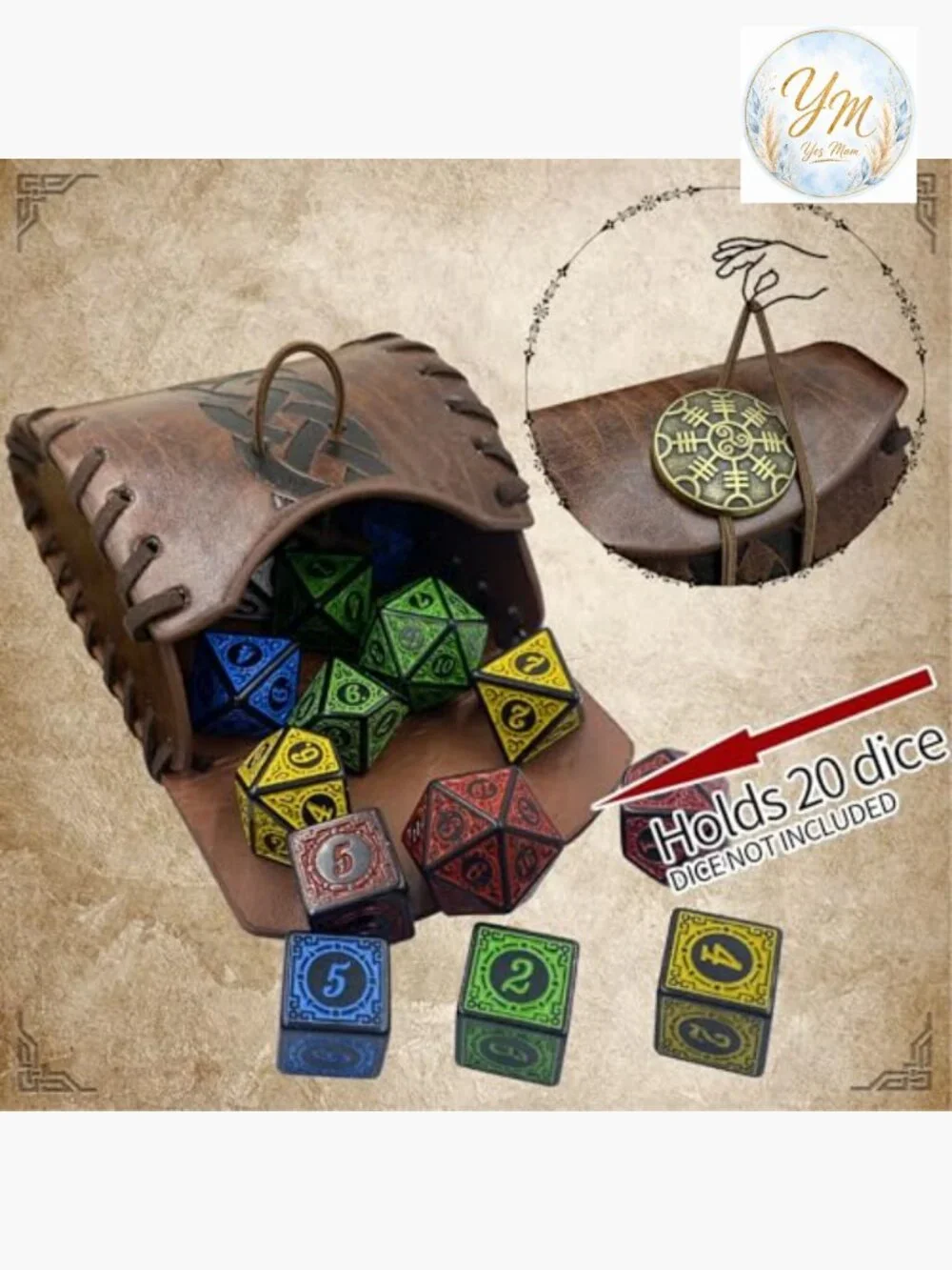 Medieval Faux Leather Belt Bag & Drawstring Pouch Set for LARP Cosplay Role Play
